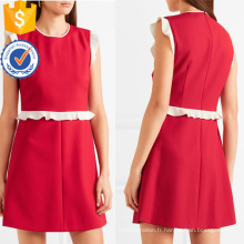 Gracieuse Rouge Et Blanc Sans Manches Ébouriffé Été Mini Dress Fabrication En Gros Mode Femmes Vêtements (TA0272D)